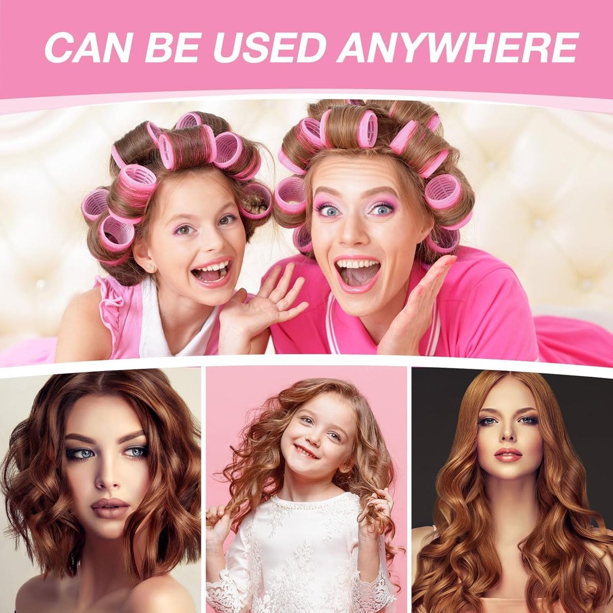 60 Pcs Hair Rollers Set for Women - Self Grip Rollers with Clips, 4 Sizes (60/48/36/25mm), Storage Bag & Comb Included - görsel 13
