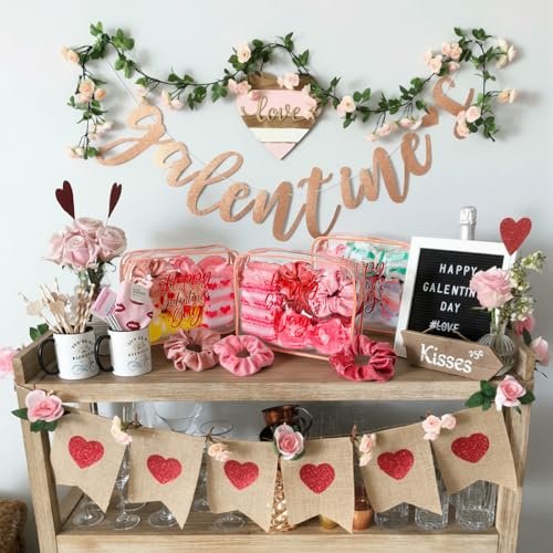 24 Pcs Galentine's Day Party Favors | Valentine Gifts for Women | BFF Gift Idea with Socks, Headband, Scrunchies | Pink & Red Bag for Friend Gathering - görsel 10