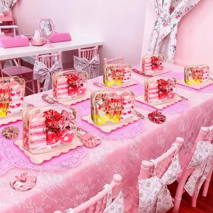 24 Pcs Galentine's Day Party Favors | Valentine Gifts for Women | BFF Gift Idea with Socks, Headband, Scrunchies | Pink & Red Bag for Friend Gathering