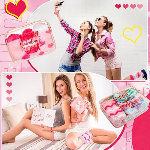 24 Pcs Galentine's Day Party Favors | Valentine Gifts for Women | BFF Gift Idea with Socks, Headband, Scrunchies | Pink & Red Bag for Friend Gathering - görsel 12