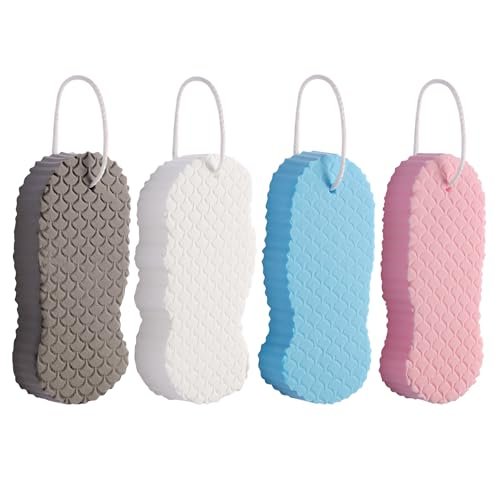 4 PCS Magic Exfoliating Bath Sponge – 3D Super Soft Body Scrubber for Dead Skin Removal, Reusable & Skin Friendly for Men & Women - görsel 2
