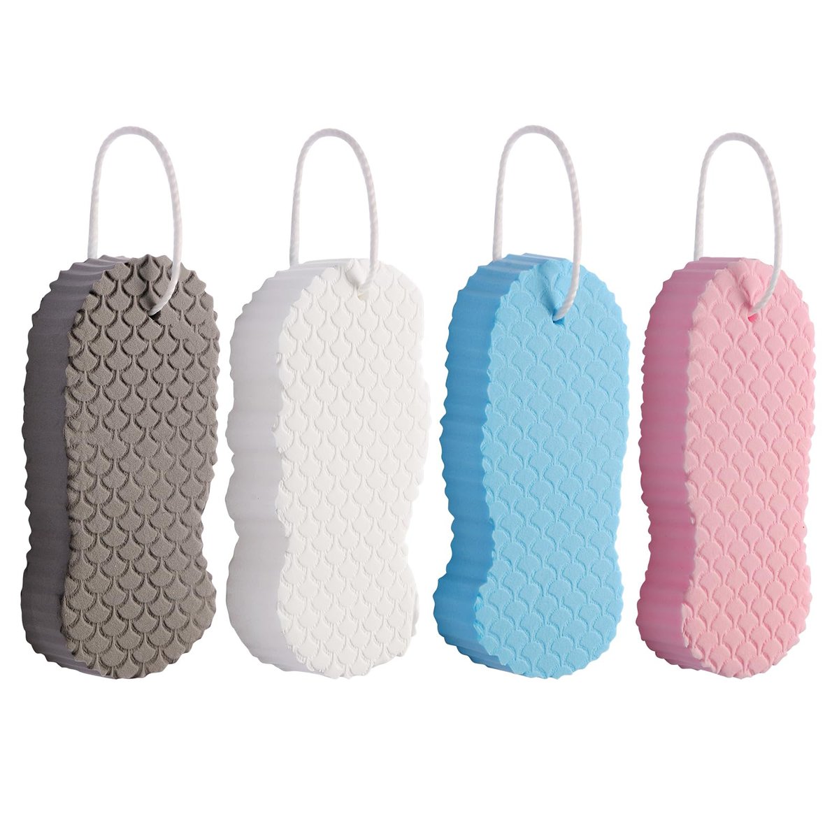4 PCS Magic Exfoliating Bath Sponge – 3D Super Soft Body Scrubber for Dead Skin Removal, Reusable & Skin Friendly for Men & Women - görsel 1