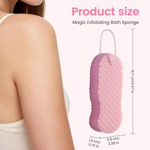 4 PCS Magic Exfoliating Bath Sponge – 3D Super Soft Body Scrubber for Dead Skin Removal, Reusable & Skin Friendly for Men & Women - görsel 6