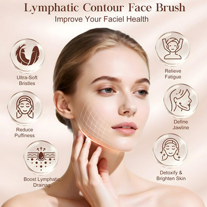 Lymphatic Contour Face Brush – Dry Sculpting Massage Tool for Natural Glow & Gua Sha Beauty Avelisse