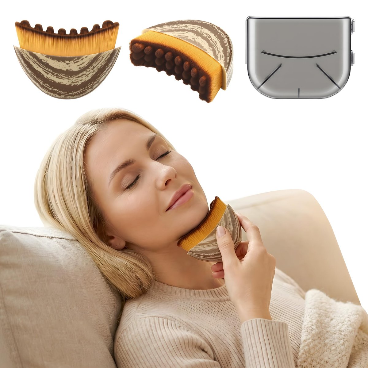 Lymphatic Contour Face Brush – Dry Sculpting Massage Tool for Natural Glow & Gua Sha Beauty Avelisse