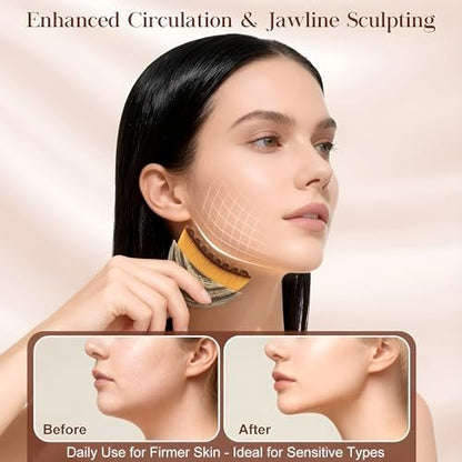 Lymphatic Contour Face Brush – Dry Sculpting Massage Tool for Natural Glow & Gua Sha Beauty Avelisse