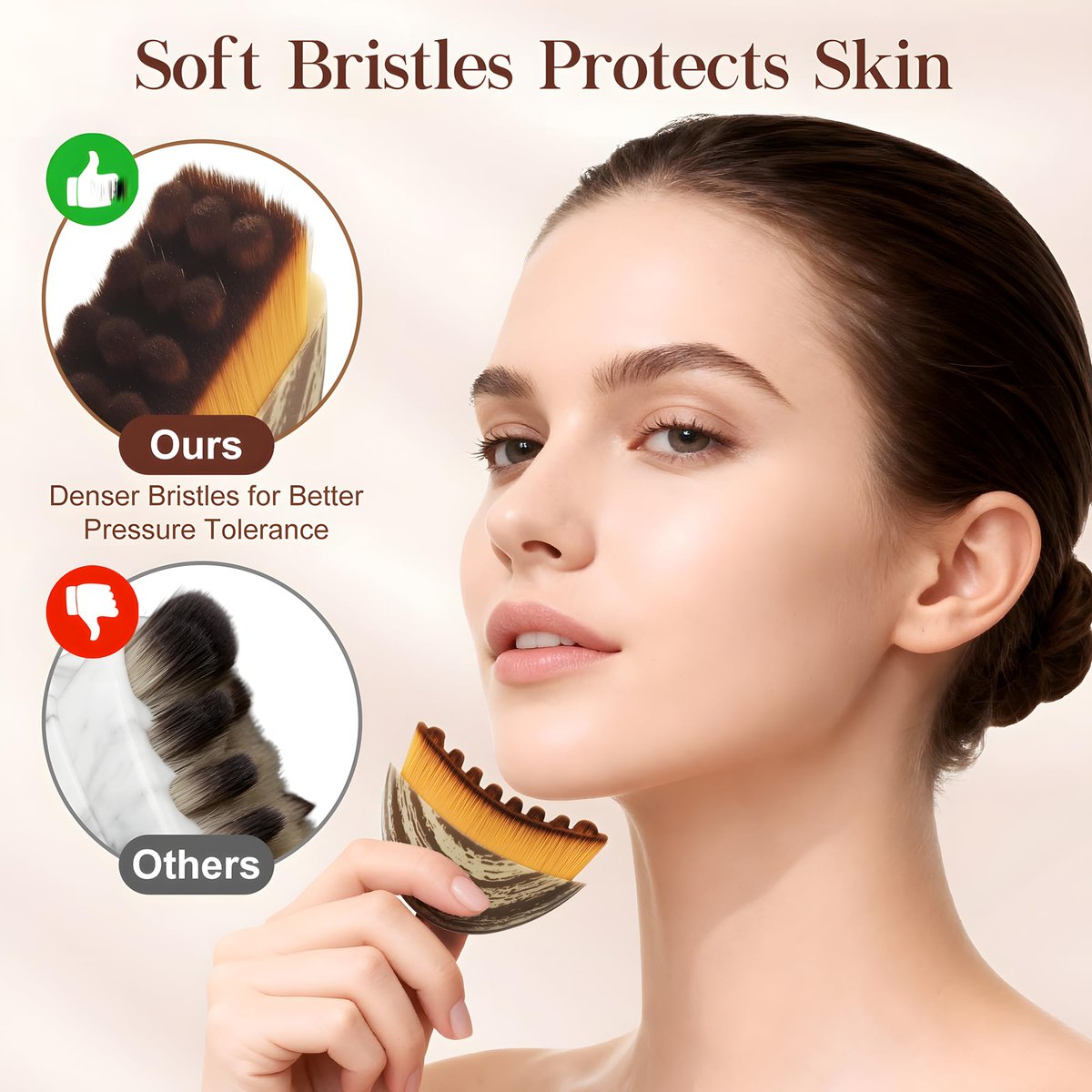 Lymphatic Contour Face Brush – Dry Sculpting Massage Tool for Natural Glow & Gua Sha Beauty Avelisse