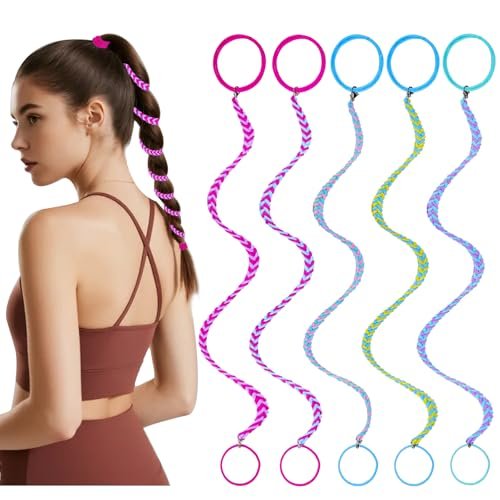 5-Pack Rip Hair Tie – Colorful Elastic Beach Hair Wraps for Women & Girls, Tangle-Free Ponytail Holders for Surfing, Running, Exercising (25 Inches) Avelisse