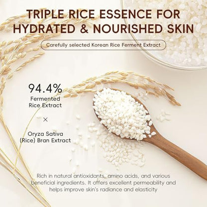 Rice Skincare Set for Teen Girl Gifts Birthday - Hydrating Skin Care Routine Kit for Teens 10-12 - Facial Kit with Cleanser & Serum - EONFAVE Avelisse