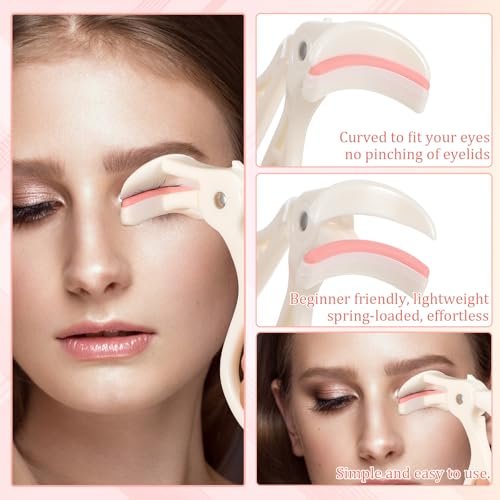 LXUEJIE 2 Style Eyelash Curlers - Plastic Cute Small Eyelash Curler, No Pinch or Pull, Professional Makeup Tool for Long Lasting Lashes (White) Avelisse