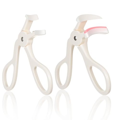 LXUEJIE 2 Style Eyelash Curlers - Plastic Cute Small Eyelash Curler, No Pinch or Pull, Professional Makeup Tool for Long Lasting Lashes (White) Avelisse