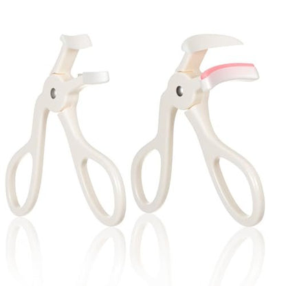 LXUEJIE 2 Style Eyelash Curlers - Plastic Cute Small Eyelash Curler, No Pinch or Pull, Professional Makeup Tool for Long Lasting Lashes (White) Avelisse