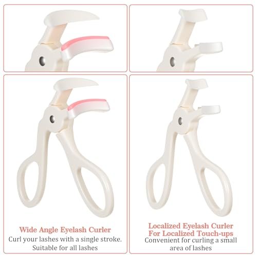 LXUEJIE 2 Style Eyelash Curlers - Plastic Cute Small Eyelash Curler, No Pinch or Pull, Professional Makeup Tool for Long Lasting Lashes (White) Avelisse