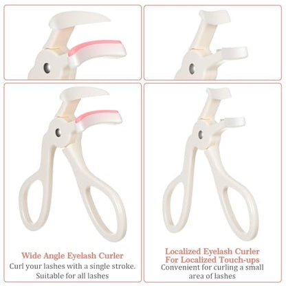 LXUEJIE 2 Style Eyelash Curlers - Plastic Cute Small Eyelash Curler, No Pinch or Pull, Professional Makeup Tool for Long Lasting Lashes (White) Avelisse