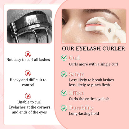 LXUEJIE 2 Style Eyelash Curlers - Plastic Cute Small Eyelash Curler, No Pinch or Pull, Professional Makeup Tool for Long Lasting Lashes (White) Avelisse