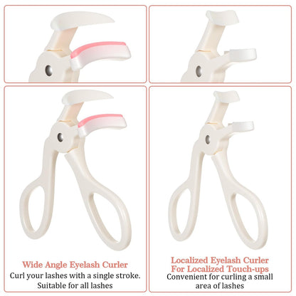 LXUEJIE 2 Style Eyelash Curlers - Plastic Cute Small Eyelash Curler, No Pinch or Pull, Professional Makeup Tool for Long Lasting Lashes (White) Avelisse