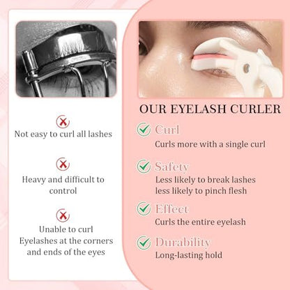 LXUEJIE 2 Style Eyelash Curlers - Plastic Cute Small Eyelash Curler, No Pinch or Pull, Professional Makeup Tool for Long Lasting Lashes (White) Avelisse