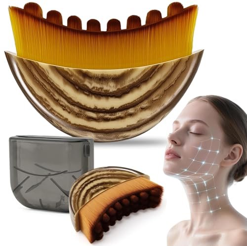 Lymphatic Contour Face Brush for Drainage & Sculpting – PBT Bristles, Chin & Jawline, Fatigue Relief (1 Pack) - görsel 2