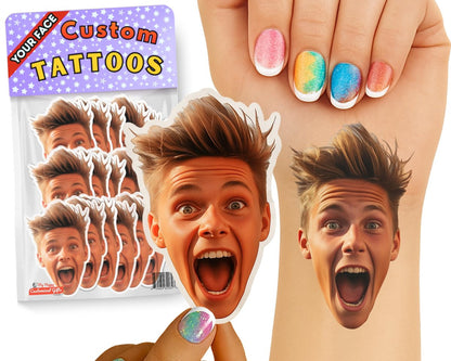 Your Happiness Custom Photo Face Fun Temporary Tattoos | Funny Personalized Fake Tattoos for Parties, Weddings & Events | Made in USA Avelisse