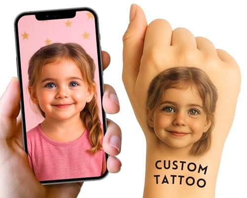 Your Happiness Custom Photo Face Fun Temporary Tattoos | Funny Personalized Fake Tattoos for Parties, Weddings & Events | Made in USA Avelisse