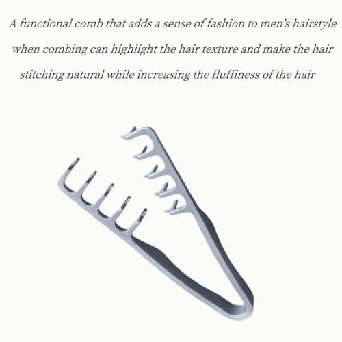 FUPUAII Voluminous Wide-Toothed Hair Comb for Men – Fluffy Texture, ABS Plastic with Textured Grip - görsel 3