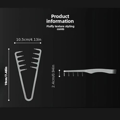 FUPUAII Voluminous Wide-Toothed Hair Comb for Men – Fluffy Texture, ABS Plastic with Textured Grip - görsel 5