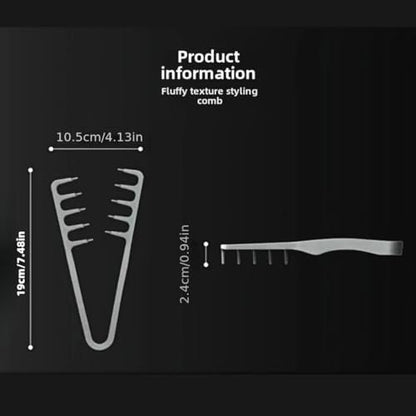 FUPUAII Voluminous Wide-Toothed Hair Comb for Men – Fluffy Texture, ABS Plastic with Textured Grip