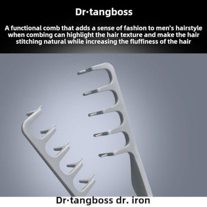 FUPUAII Voluminous Wide-Toothed Hair Comb for Men – Fluffy Texture, ABS Plastic with Textured Grip
