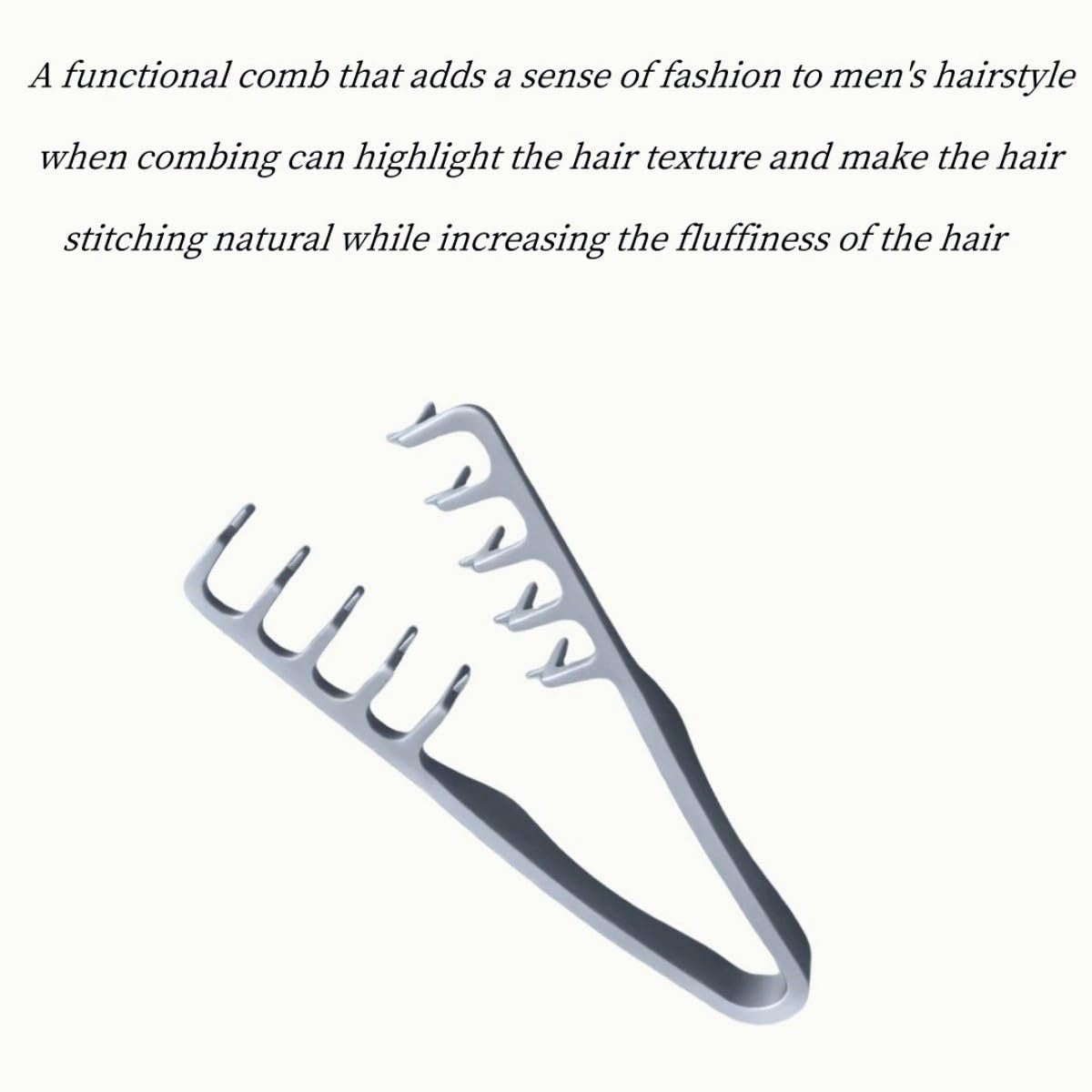 FUPUAII Voluminous Wide-Toothed Hair Comb for Men – Fluffy Texture, ABS Plastic with Textured Grip - görsel 4