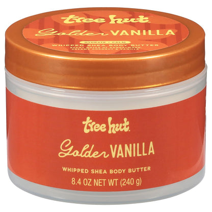 Tree Hut Golden Vanilla Whipped Shea Body Butter – Hydrating & Nourishing Body Lotion with Natural Oils, 8.4 oz