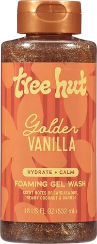 Tree Hut Golden Vanilla Foaming Gel Wash - Hydrating Body Wash with Shea Butter & Natural Oils, 18 oz - görsel 1