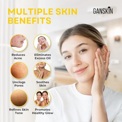 Ganskin Sulfur Soap – Sulfur Face & Body Wash for Oily & Blemish-Prone Skin – Exfoliating Cleanser Absorbs Excess Oil, Reduces Breakouts, 4 oz