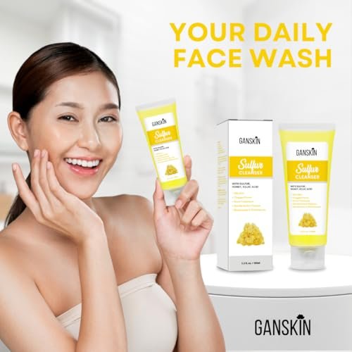 Ganskin Sulfur Soap – Sulfur Face & Body Wash for Oily & Blemish-Prone Skin – Exfoliating Cleanser Absorbs Excess Oil, Reduces Breakouts, 4 oz - görsel 4