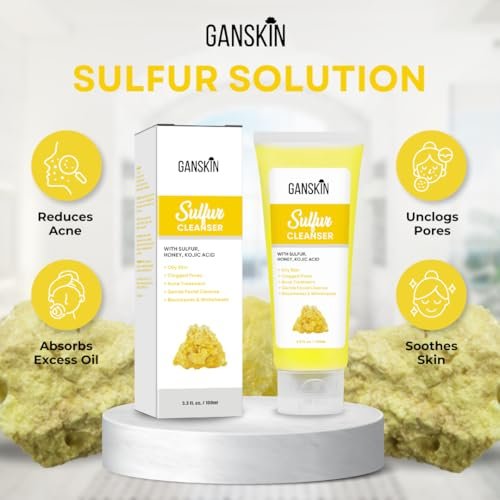 Ganskin Sulfur Soap – Sulfur Face & Body Wash for Oily & Blemish-Prone Skin – Exfoliating Cleanser Absorbs Excess Oil, Reduces Breakouts, 4 oz - görsel 10
