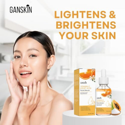 Kojic Acid Serum & Turmeric Soap Bundle – Dark Spot Corrector for Face & Body, Natural Skin Brightening Treatment