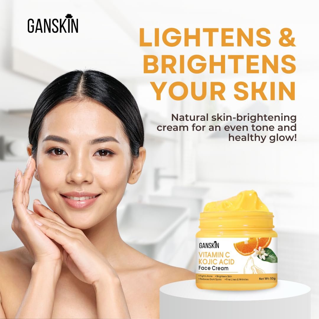 Ganskin Kojic Acid Cream – Brightening Face and Body Moisturizer for Dark Spots and Uneven Tone, 1.67 oz - görsel 13