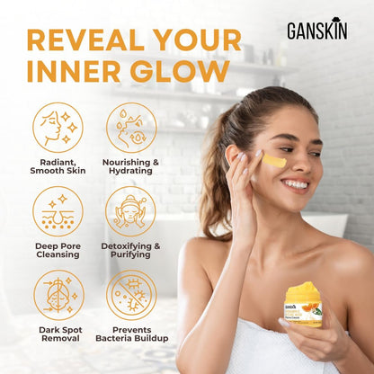 Ganskin Kojic Acid Cream – Brightening Face and Body Moisturizer for Dark Spots and Uneven Tone, 1.67 oz