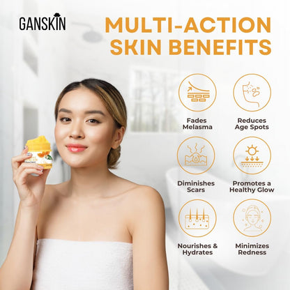 Ganskin Kojic Acid Cream – Brightening Face and Body Moisturizer for Dark Spots and Uneven Tone, 1.67 oz
