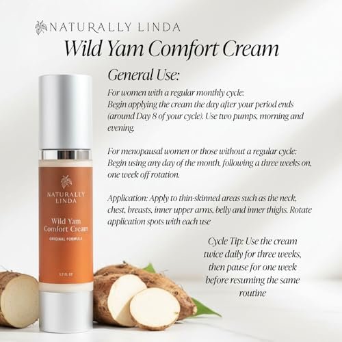 Organic Wild Yam Cream for Women – Herbal Comfort with Chaste Berry & Marshmallow Root, 1.7 oz Avelisse