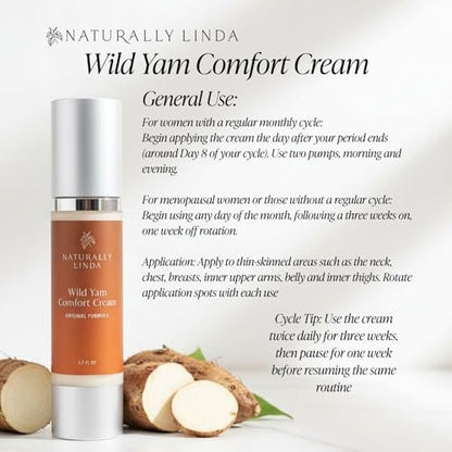 Organic Wild Yam Cream for Women – Herbal Comfort with Chaste Berry & Marshmallow Root, 1.7 oz Avelisse