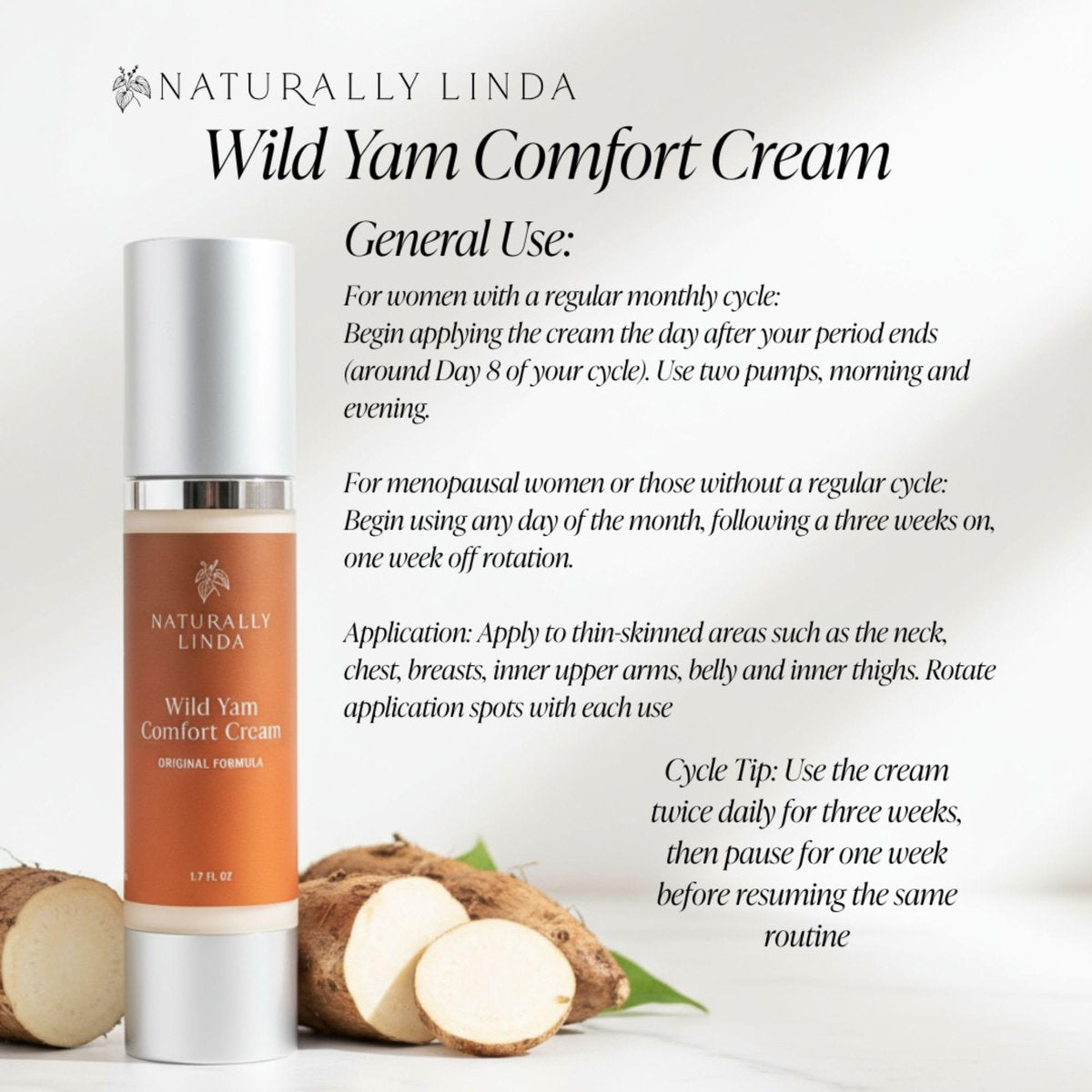 Organic Wild Yam Cream for Women – Herbal Comfort with Chaste Berry & Marshmallow Root, 1.7 oz Avelisse