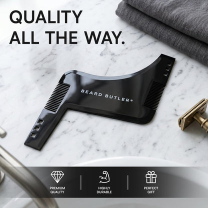 Beard Butler® ‘The Original’ Beard Shape Up Tool for Men – Precision Beard Template & Lineup Tool – Achieve Sharp Edges, Clean Lines & Perfect Symmetry – Shaping Guide for Jawline & Neckline