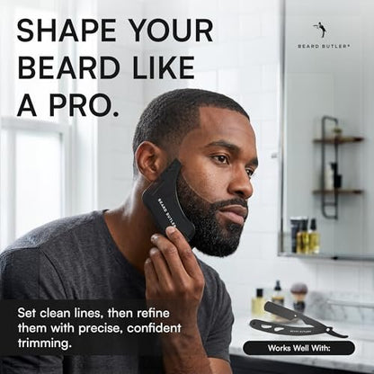 Beard Butler® ‘The Original’ Beard Shape Up Tool for Men – Precision Beard Template & Lineup Tool – Achieve Sharp Edges, Clean Lines & Perfect Symmetry – Shaping Guide for Jawline & Neckline