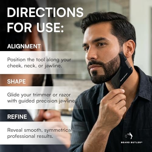 Beard Butler® ‘The Original’ Beard Shape Up Tool for Men – Precision Beard Template & Lineup Tool – Achieve Sharp Edges, Clean Lines & Perfect Symmetry – Shaping Guide for Jawline & Neckline - görsel 16