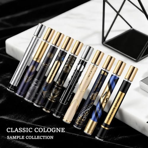 OFUN Cologne for Men, 10 Pack 35ml Perfume Set Gifts, Mens Cologne Sampler Sets, Travel Size Cologne Samples, Woody Leathery Fruity Floral Notes, Perfume Gift Set for Christmas Valentines Birthday Avelisse