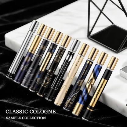 OFUN Cologne for Men, 10 Pack 35ml Perfume Set Gifts, Mens Cologne Sampler Sets, Travel Size Cologne Samples, Woody Leathery Fruity Floral Notes, Perfume Gift Set for Christmas Valentines Birthday Avelisse