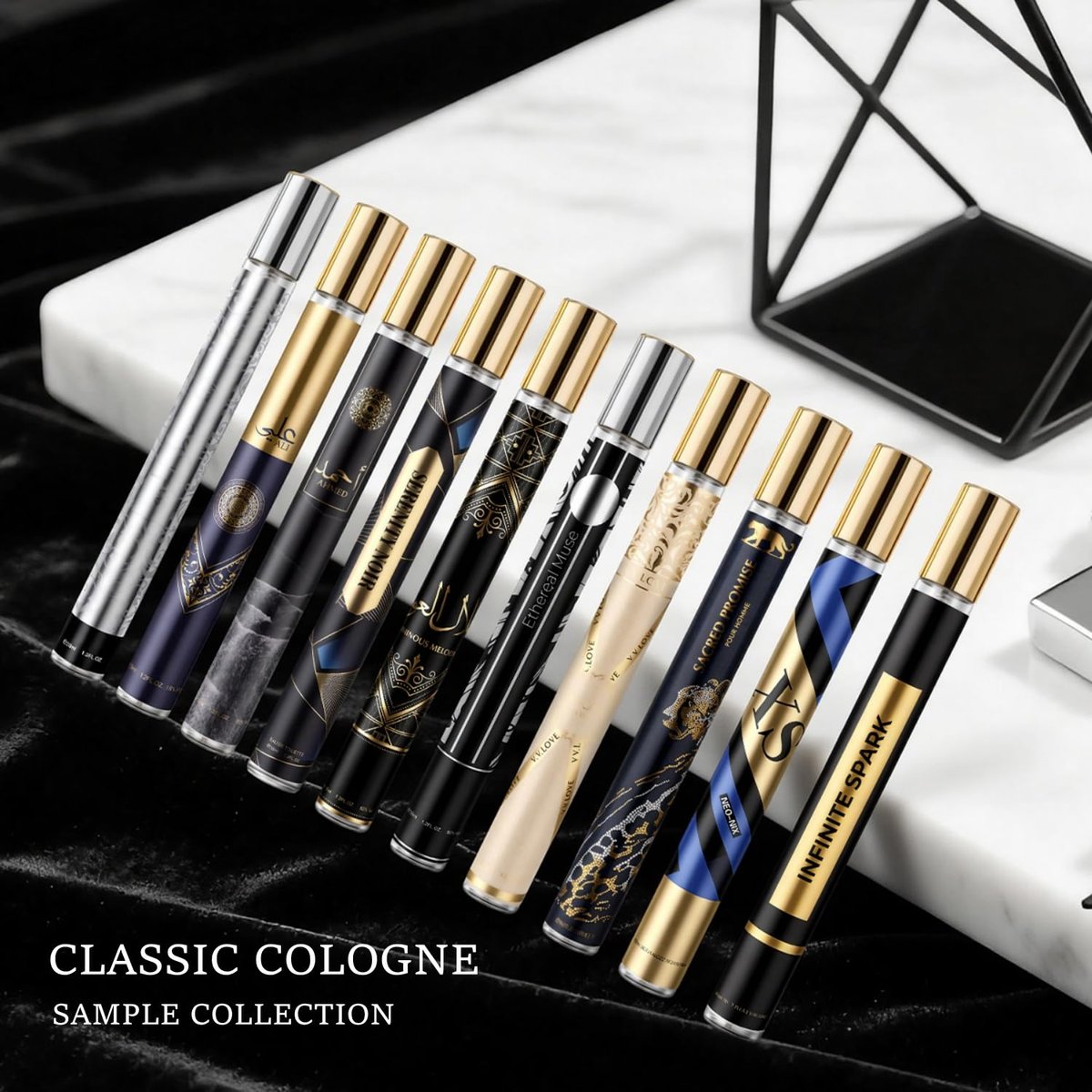 OFUN Cologne for Men, 10 Pack 35ml Perfume Set Gifts, Mens Cologne Sampler Sets, Travel Size Cologne Samples, Woody Leathery Fruity Floral Notes, Perfume Gift Set for Christmas Valentines Birthday Avelisse