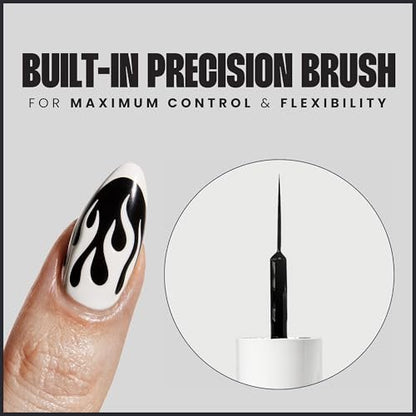 V Beauty Pure Black and White Liner Gel Polish - 2-Pack Precision Nail Art Gel Polish (0.2 Fl Oz Each) Avelisse