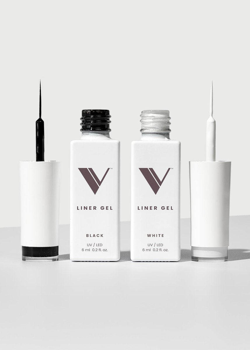 V Beauty Pure Black and White Liner Gel Polish - 2-Pack Precision Nail Art Gel Polish (0.2 Fl Oz Each) Avelisse