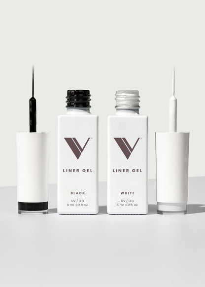 V Beauty Pure Black and White Liner Gel Polish - 2-Pack Precision Nail Art Gel Polish (0.2 Fl Oz Each) Avelisse